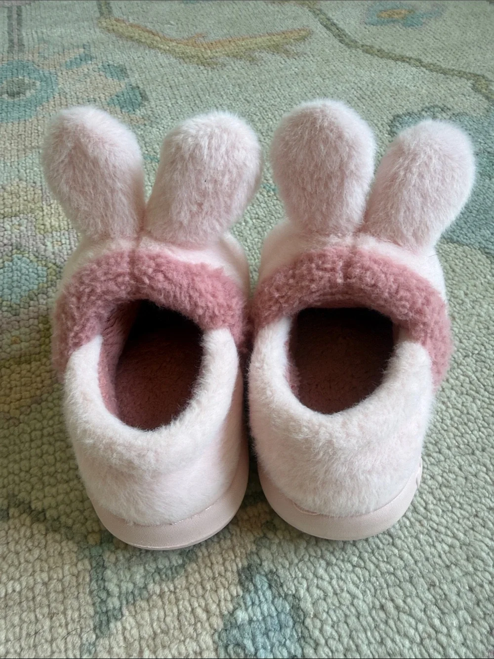 Plush Pink Bunny Kids Shoes - Soft Slip-On Slippers